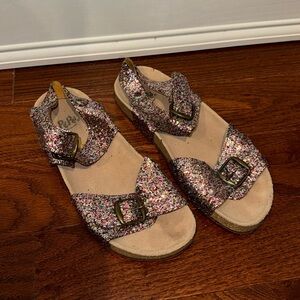 PePe sandals made in Italy used once no box glitter multicolor